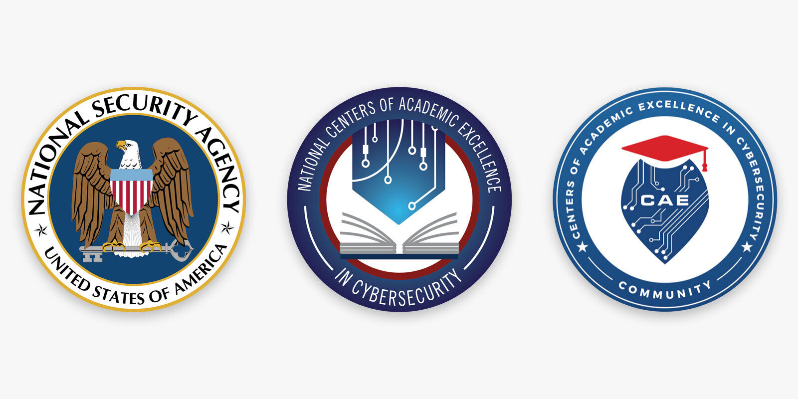 The seals of the National Security Agency and the Centers of Academic Excellence program.